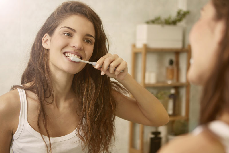 dental patient brushing teeth Pittsfield, MA