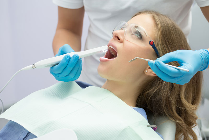 dental patient undergoing intraoral scan Pittsfield, MA